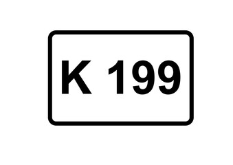 Illustration eines Kreisstraßenschildes der K 199 in Deutschland	