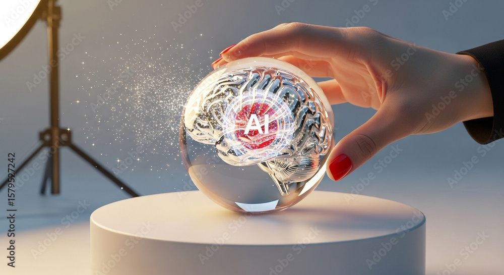 Poster ai brain technology artificial intelligence machine learning future innovation digital transformatio