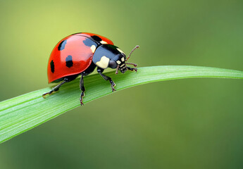 Ladybug on Grass Blade