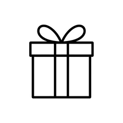 A Simple Line Drawing Depiction of a Present With a Bow on Top of the Package