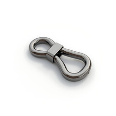 Metal safety buckle clip for straps and gear isolated on white background  