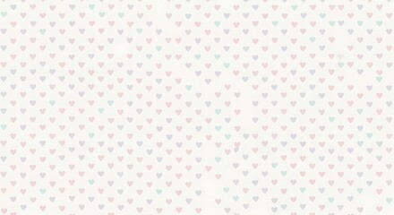 Soft Pastel Heart Pattern on White Background