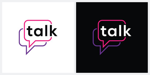 talk logo design, rectangle sound bubbles graphic icon vector template