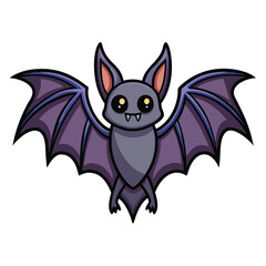 Cute Purple Bat Illustration A whimsical flying creature ideal for Halloween concepts