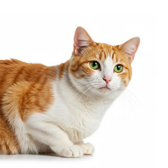 Obraz premium Close-up portrait Manx cat on white background