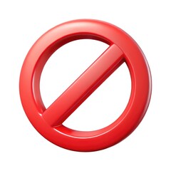Red prohibition symbol meaning no entry or forbidden action isolated on white background