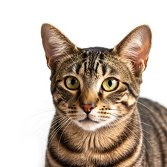 Fototapeta premium Close-up portrait Ocicat cat on white background