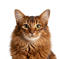 Obraz premium Close-up portrait Somali cat on white background