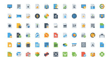  Flat Design UI and Business Icons Collection