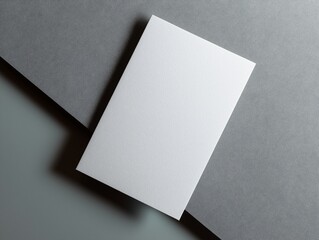 Minimalist Stationery Design Featuring Blank Paper Texture on Gray Background for Creative Office Supplies