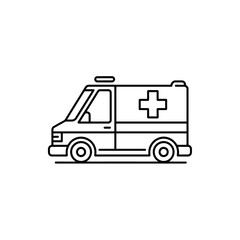 Fototapeta premium Simple Line Drawing of an Ambulance Vehicle Used for Medical Emergencies and Transportation