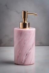 Minimalist Pink Marble Soap Dispenser – Elegant Bathroom Accessory Studio Shot

