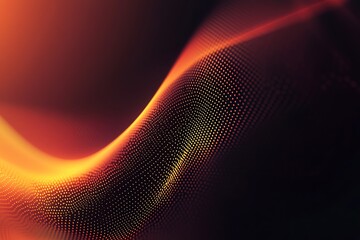 Abstract Orange Wave with Dots, Textured Surface on Gradient Background