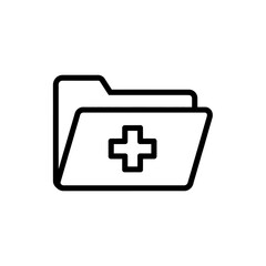 Obraz premium Medical Folder Icon Represents Health Information and Healthcare Data with a First Aid Symbol