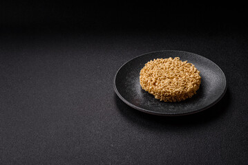 Instant noodles or ramen, Asian food, pasta with vegetables. Noodles, takeaway food