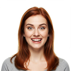 Young woman making a facial expression isolated on white background