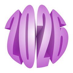 2026 isolated, happy new year 2026
