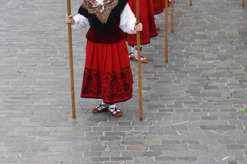 Basque traditional folk dance in an outdoor festival
