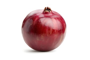 Fresh Whole Pomegranate Fruit with Crown Isolated on a White Background High Detail