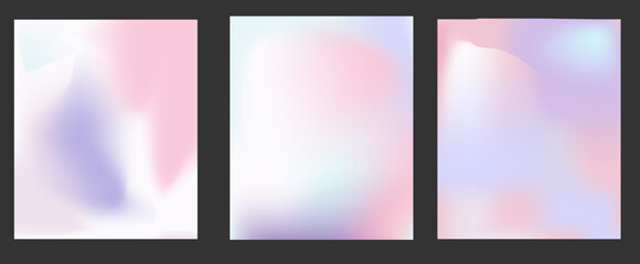 Naklejka premium winter mesh gradient set of background, blue, pink soft color modern blurred vector isolated.