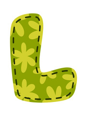 Sewing letter L English alphabet