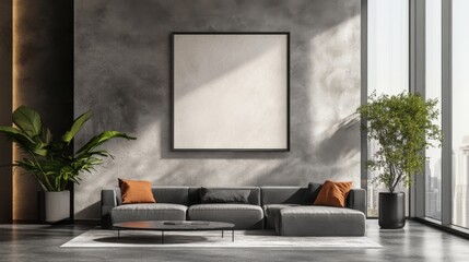 Minimal Wall Poster Realistic Mockup