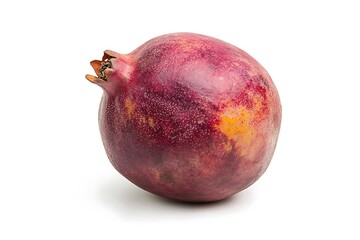 Isolated Pomegranate Fruit Still Life with Textured Skin on White Background