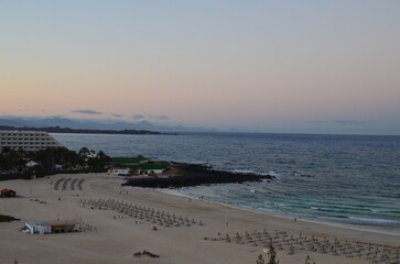 Sunset on the beach in Fuerteventura