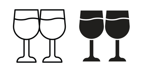 Wine toast icon Logo Design Vector Template Illustration
