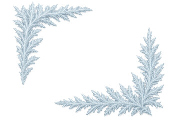 Obraz premium Elegant ice crystals creating a delicate frame on a transparent background, perfect for winter-themed designs