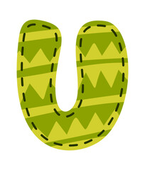 Letter U craft alphabet patch