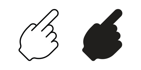 Pointing hand icon Logo Design Vector Template Illustration