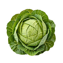 Obraz premium Close up of vibrant green cabbage head with dense leaves neatly centered on a white background Perfect for food and health concepts