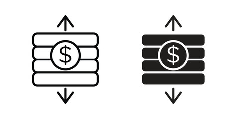 Operating profit loss icon Logo Design Vector Template Illustration