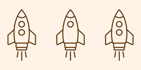 Rocket icon. Simple rocket sign. Rocket launched icon.