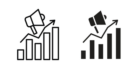Marketing strategy icon Logo Design Vector Template Illustration