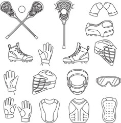 Lacrosse Player Sport Art Silhouettes white color background