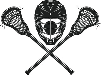 Lacrosse Player Sport Art Silhouettes white color background
