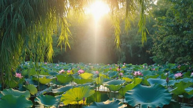 lotus flowers at lalbagh botanical garden bengaluru indian landscape video	
