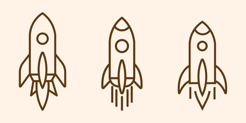 Rocket icon, rocket sign vector