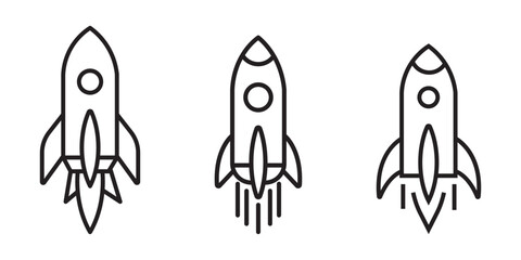 Rocket icon, rocket sign vector