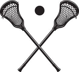 Lacrosse Player Sport Art Silhouettes white color background
