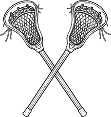Lacrosse Player Sport Art Silhouettes white color background