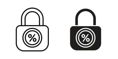 Fixed rate mortgage icon Logo Design Vector Template Illustration