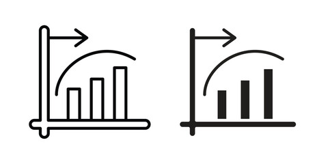 Diminishing returns icon Logo Design Vector Template Illustration