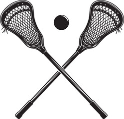 Lacrosse Player Sport Art Silhouettes white color background