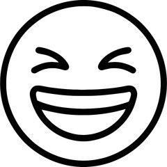 Laughing face outline icon vector