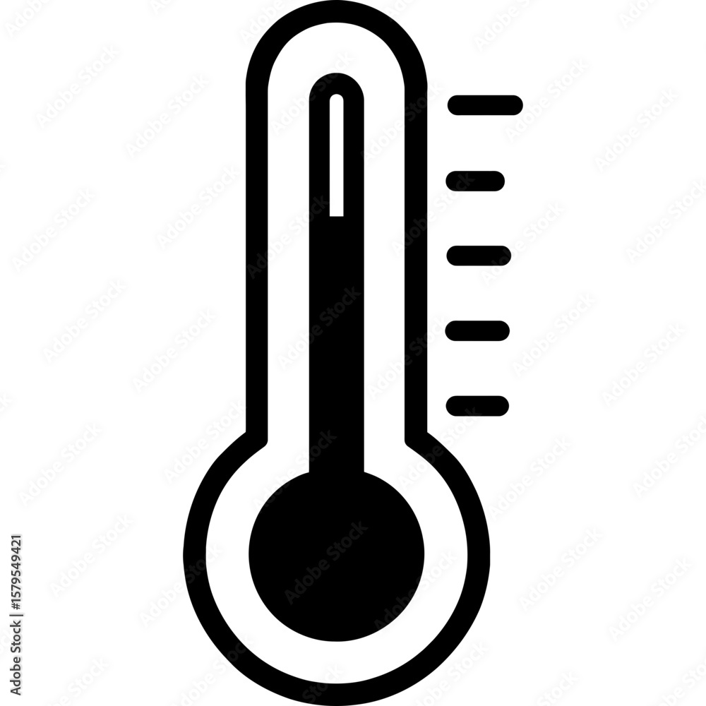 Poster thermometer scale outline icon vector