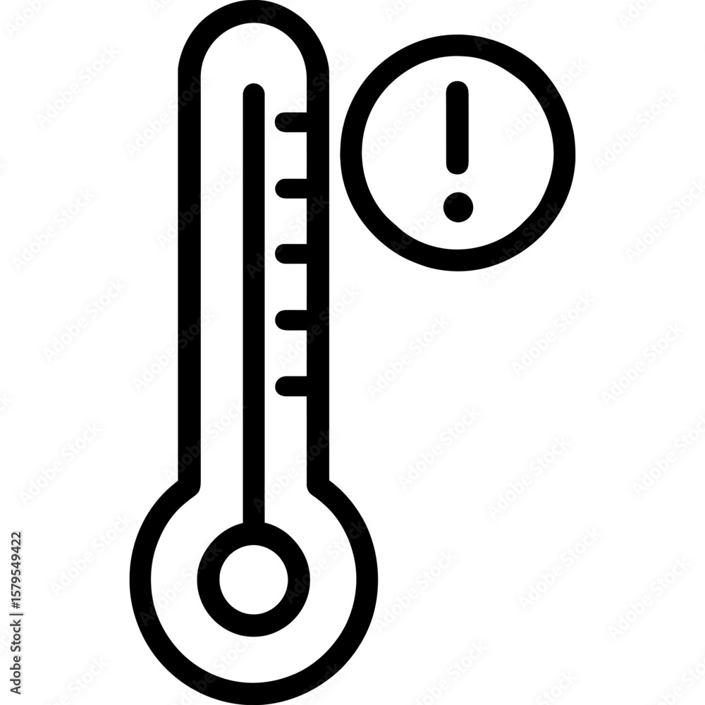 Poster thermometer measuring temperature outline icon vector