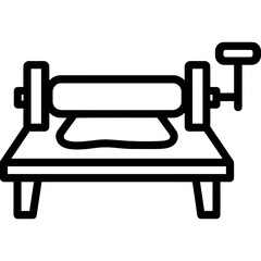 Slab roller outline icon vector